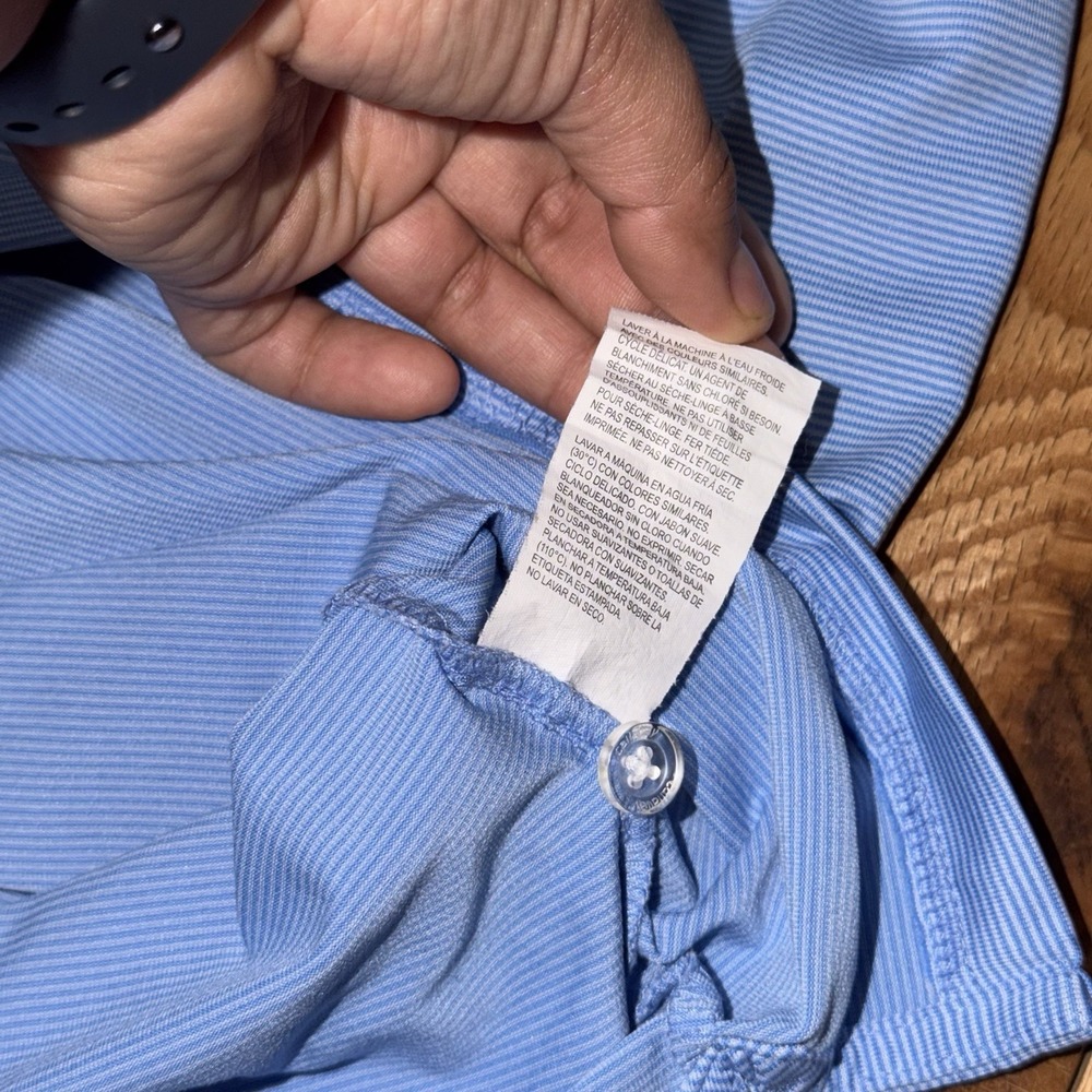 Callaway Opti-Dri Mens Golf Polo Shirt Light Blue And White Stripes Size Large - Picture 7 of 8